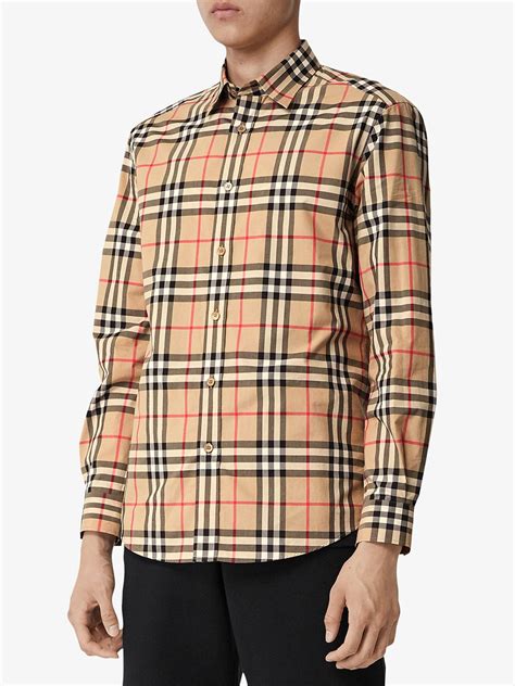 burberry check sleeve t shirt|burberry check cotton poplin shirt.